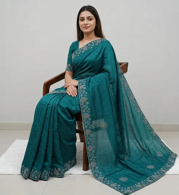 Green_Chiffon_Premium_Saree_For_Women