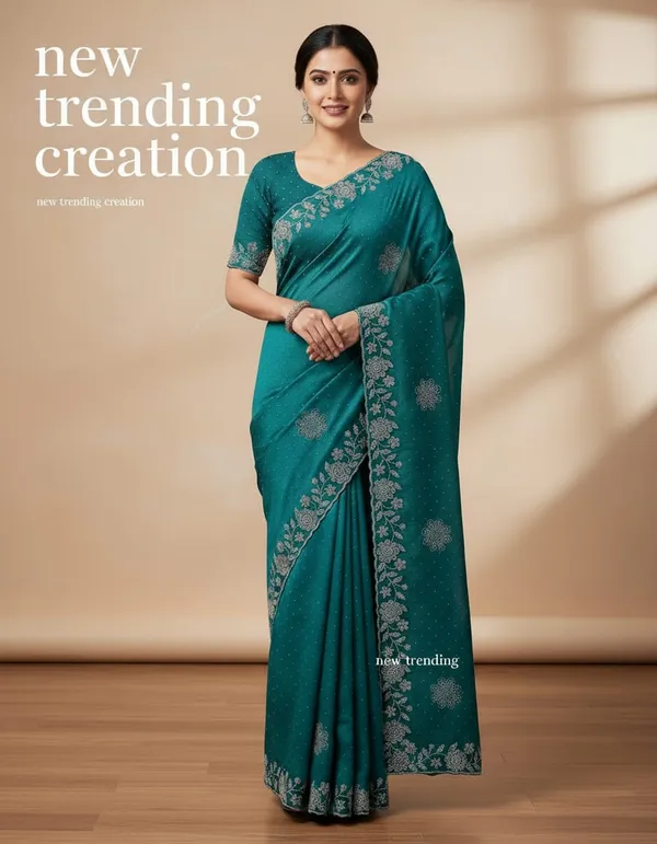 Green_Chiffon_Premium_Saree_For_Women