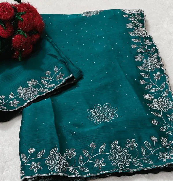 Green_Chiffon_Premium_Saree_For_Women