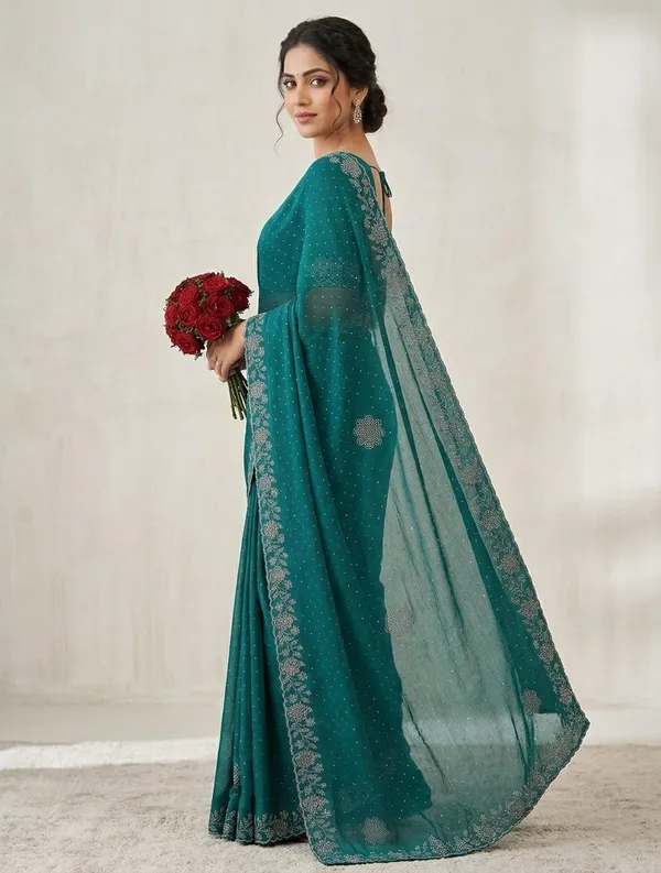 Green_Chiffon_Premium_Saree_For_Women