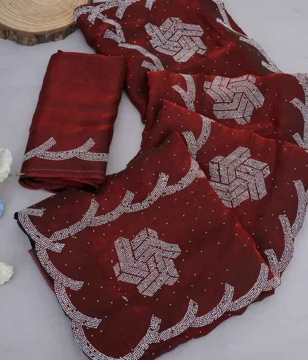 Maroon_Fandy_Chiffon_Satin_Premium_Saree_For_Women