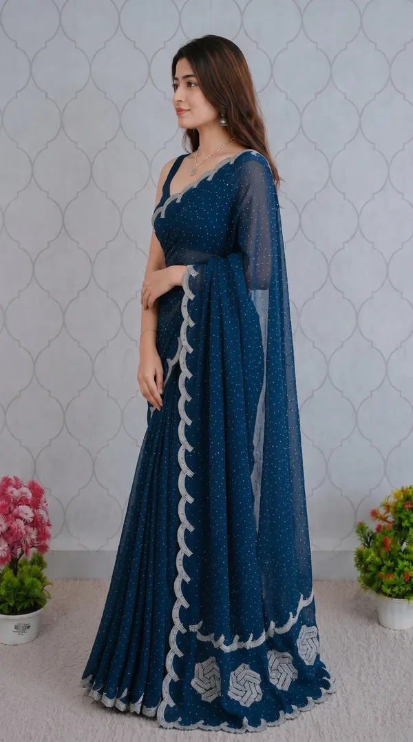 Petrol_Blue_Fandy_Chiffon_Satin_Premium_Saree_For_Women
