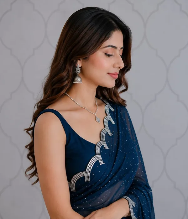 Petrol_Blue_Fandy_Chiffon_Satin_Premium_Saree_For_Women