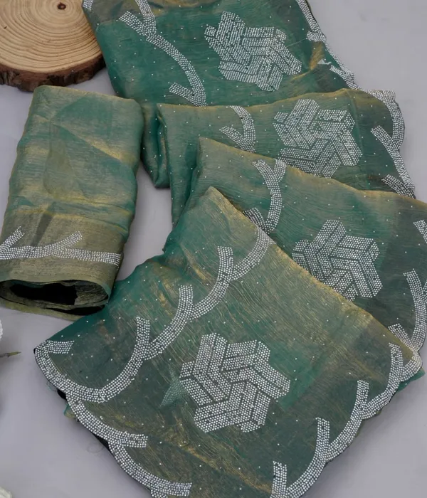 Sea_Green_Fandy_Chiffon_Satin_Premium_Saree_For_Women