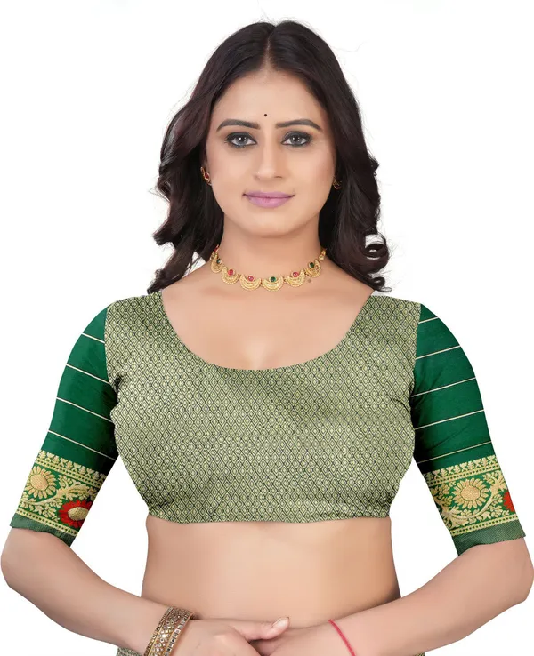 Maroon_Green_Jacquard_Silk_Premium_Saree_For_Women