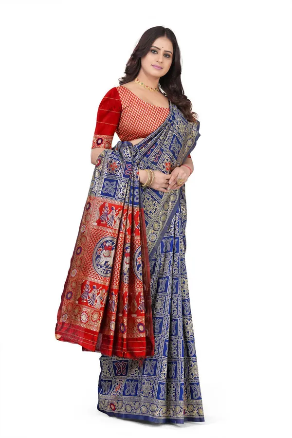 Blue_Jacquard_Premium_Saree_For_Women