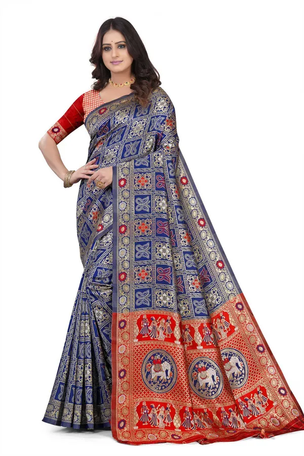 Blue_Jacquard_Premium_Saree_For_Women