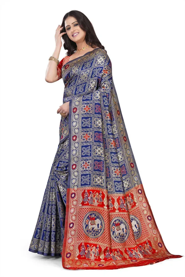 Blue_Jacquard_Premium_Saree_For_Women