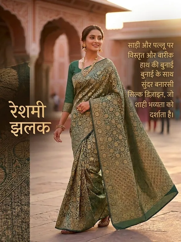 Green_Jacquard_Silk_Premium_Saree_For_Women