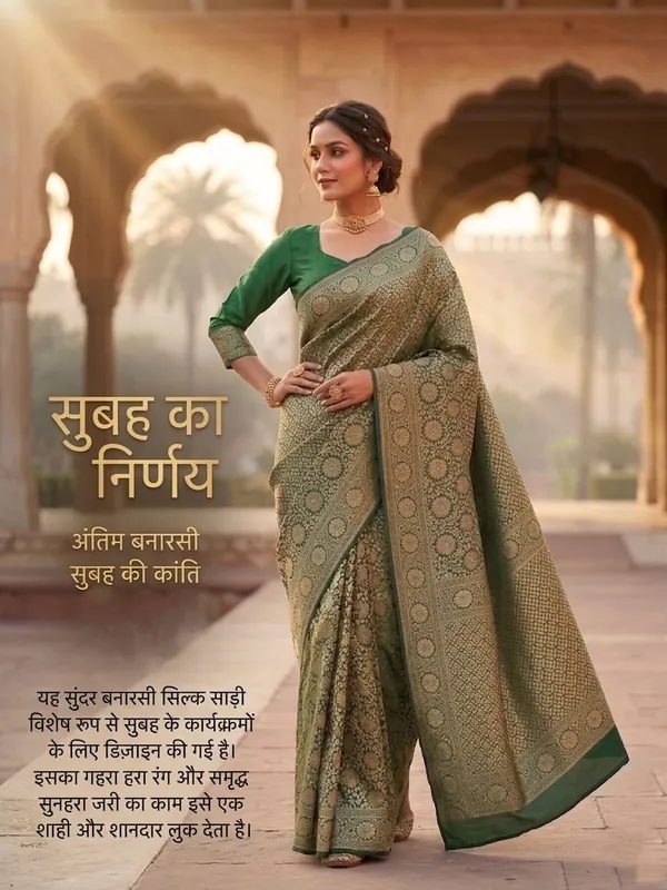 Green_Jacquard_Silk_Premium_Saree_For_Women