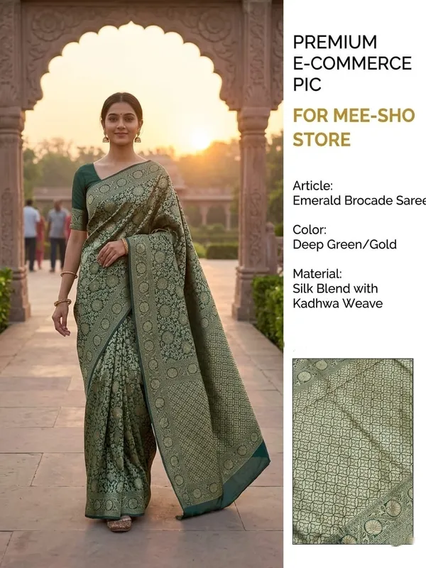 Green_Jacquard_Silk_Premium_Saree_For_Women