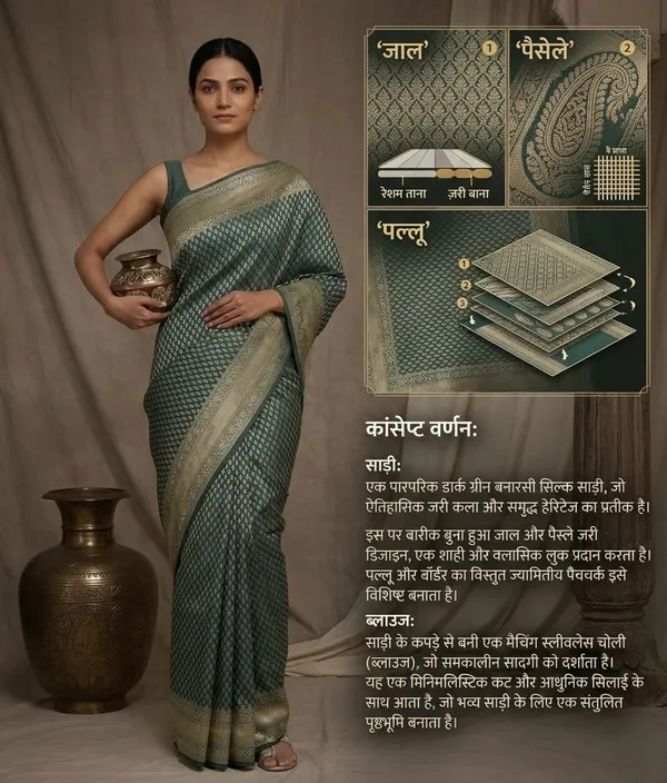 Green_Jacquard_Silk_And_Kanjivaram_Silk_Premium_Saree_For_Women
