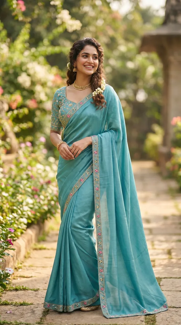 Blue_Chinon_Premium_Saree_For_Women