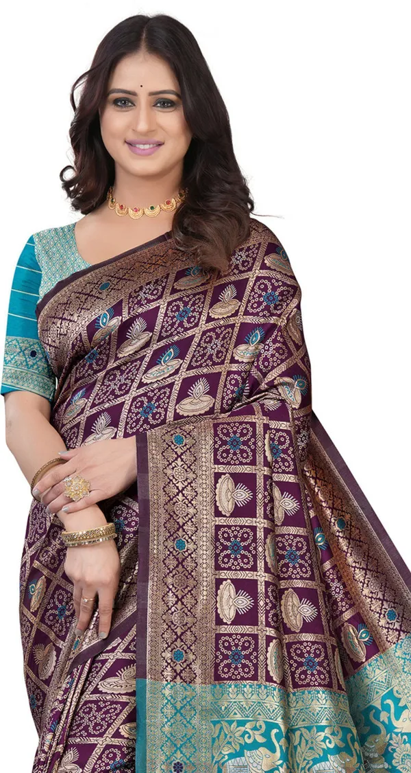 Wine_Firoza_Jacquard_Silk_And_Kanjivaram_Silk_Premium_Saree_For_Women