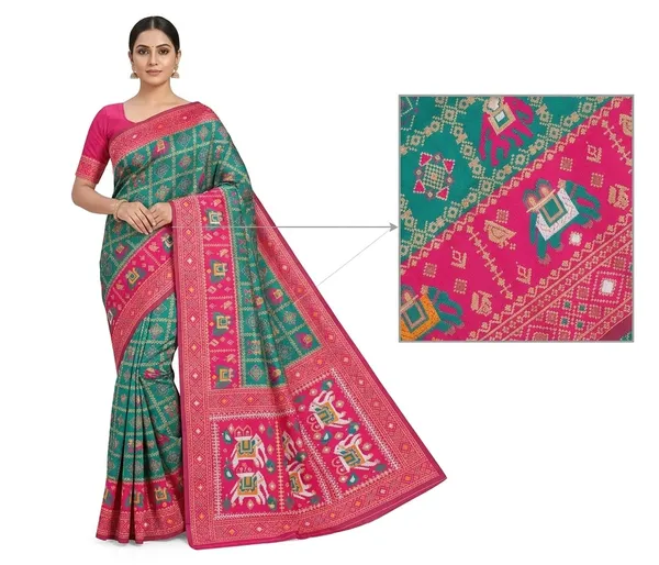 Green_Jacquard_Silk_And_Kanjivaram_Silk_Premium_Saree_For_Women