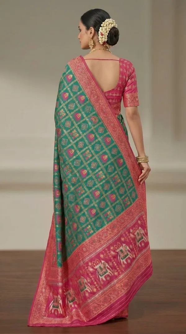Green_Jacquard_Silk_And_Kanjivaram_Silk_Premium_Saree_For_Women