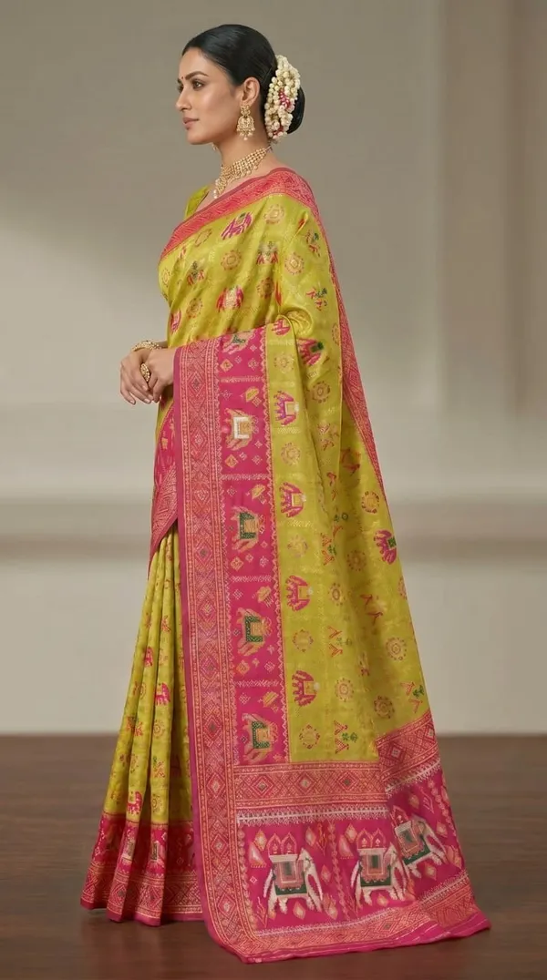 Lemon_Yellow_Jacquard_Silk_And_Kanjivaram_Silk_Premium_Saree_For_Women