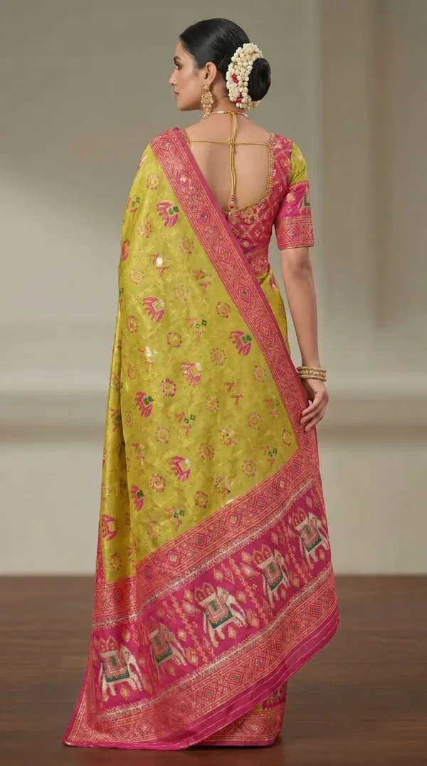 Lemon_Yellow_Jacquard_Silk_And_Kanjivaram_Silk_Premium_Saree_For_Women