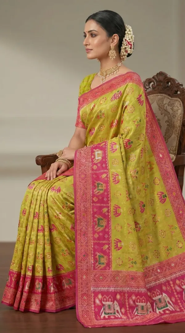 Lemon_Yellow_Jacquard_Silk_And_Kanjivaram_Silk_Premium_Saree_For_Women