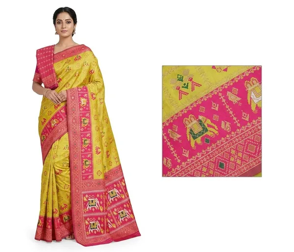 Lemon_Yellow_Jacquard_Silk_And_Kanjivaram_Silk_Premium_Saree_For_Women