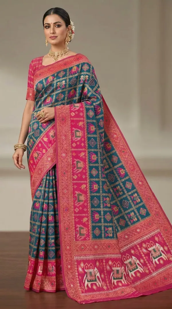 Mor_Peach_Jacquard_Silk_And_Kanjivaram_Silk_Premium_Saree_For_Women