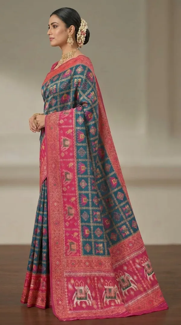 Mor_Peach_Jacquard_Silk_And_Kanjivaram_Silk_Premium_Saree_For_Women
