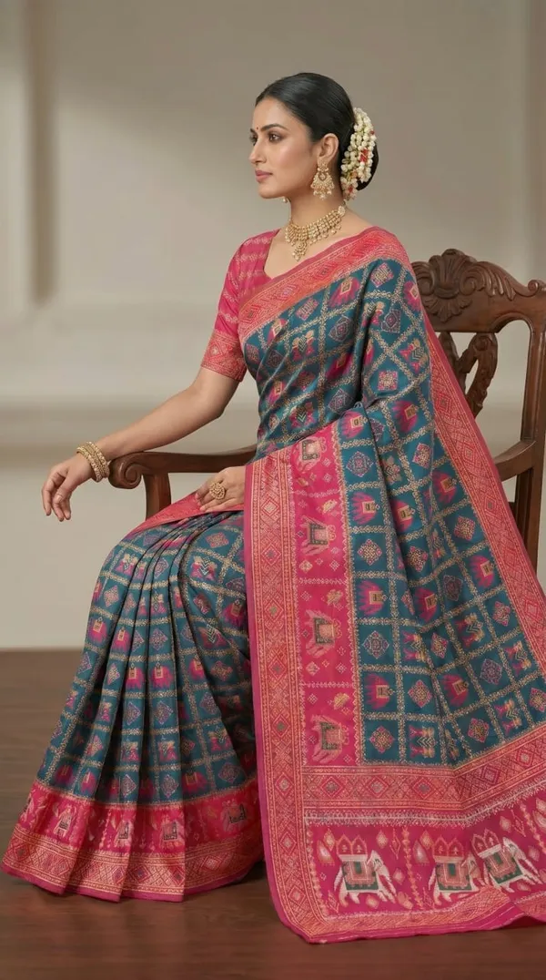 Mor_Peach_Jacquard_Silk_And_Kanjivaram_Silk_Premium_Saree_For_Women