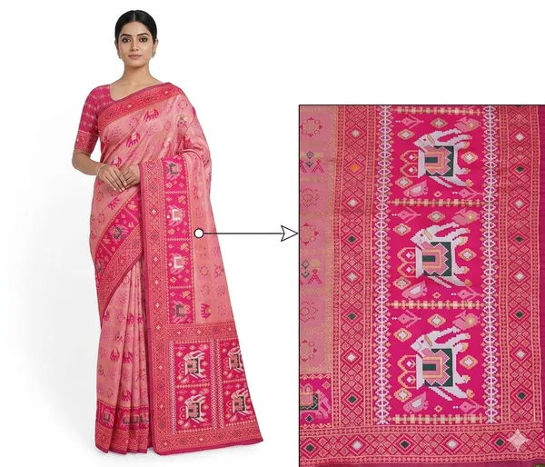 Peach_Jacquard_Silk_And_Kanjivaram_Silk_Premium_Saree_For_Women