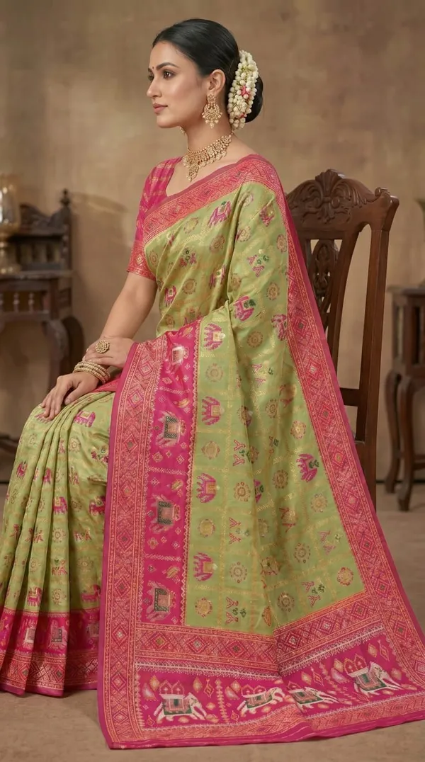 Pista_Green_Jacquard_Silk_And_Kanjivaram_Silk_Premium_Saree_For_Women