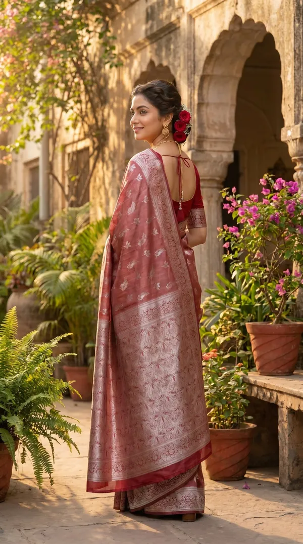Cheri_Red_Jacquard_Silk_And_Kanjivaram_Silk_Premium_Saree_For_Women
