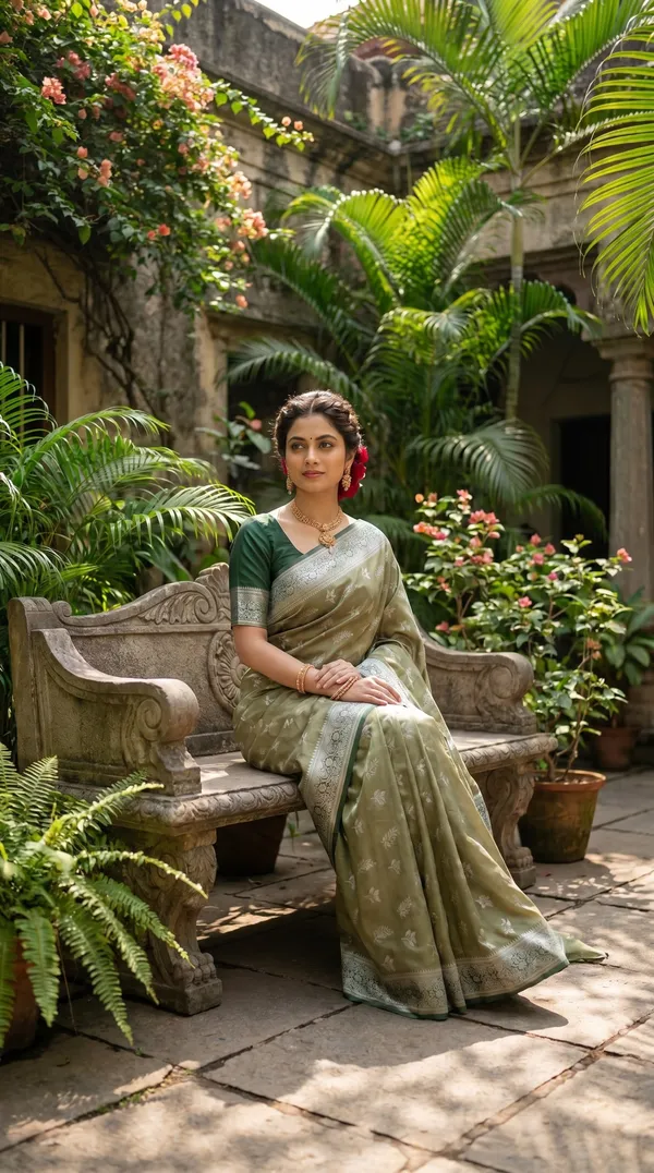 Mehendi_Jacquard_Silk_And_Kanjivaram_Silk_Premium_Saree_For_Women