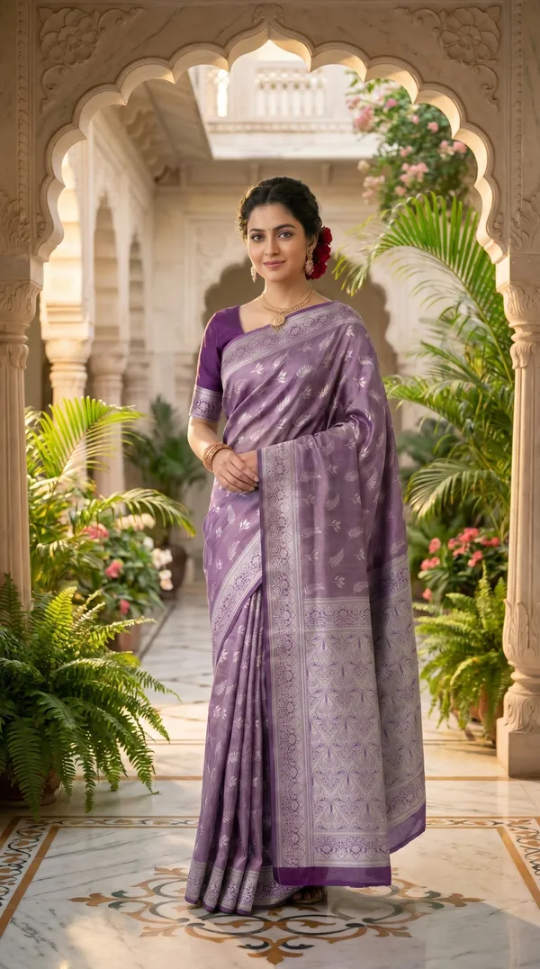 Purple_Jacquard_Silk_And_Kanjivaram_Silk_Premium_Saree_For_Women