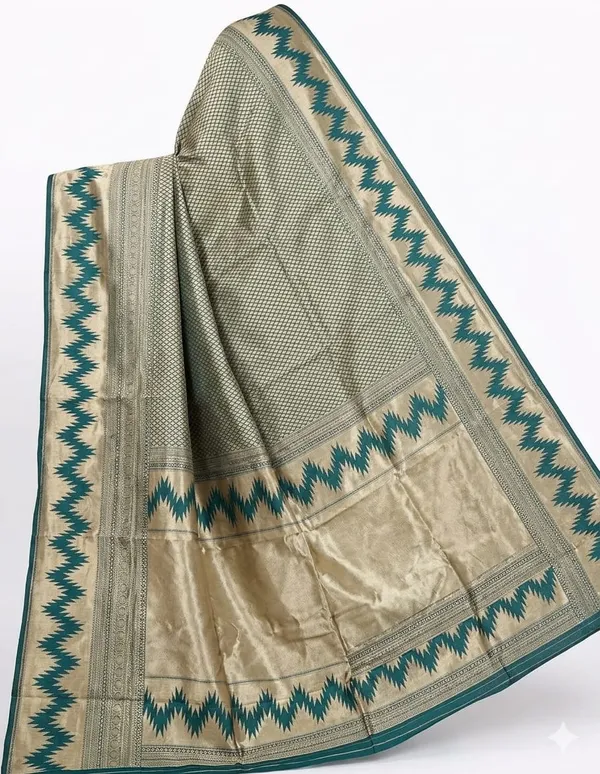 Green_Jacquard_Silk_And_Kanjivaram_Silk_Premium_Saree_For_Women