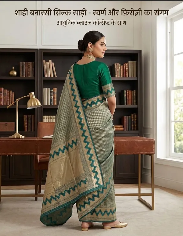 Green_Jacquard_Silk_And_Kanjivaram_Silk_Premium_Saree_For_Women