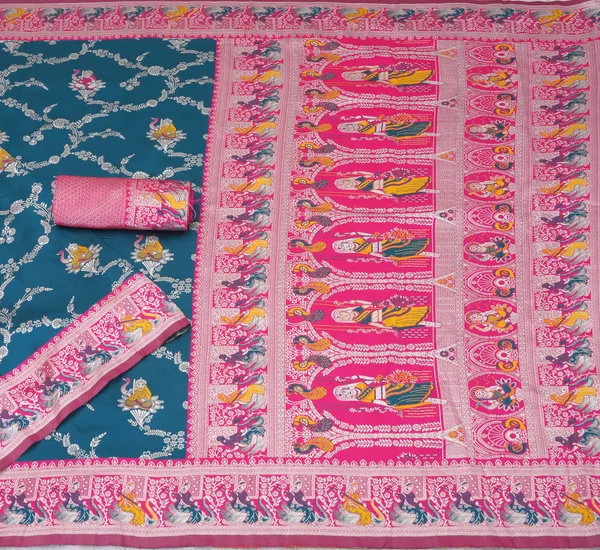 Mor_Peach_Pink_Jacquard_Silk_And_Kanjivaram_Silk_Premium_Saree_For_Women