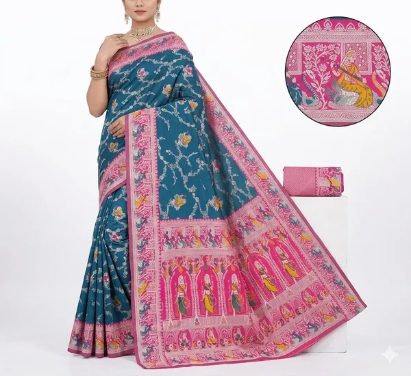 Mor_Peach_Pink_Jacquard_Silk_And_Kanjivaram_Silk_Premium_Saree_For_Women