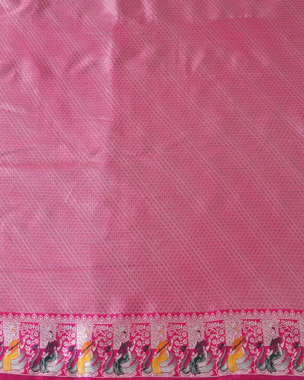 Green_Pink_Jacquard_Silk_And_Kanjivaram_Silk_Premium_Saree_For_Women