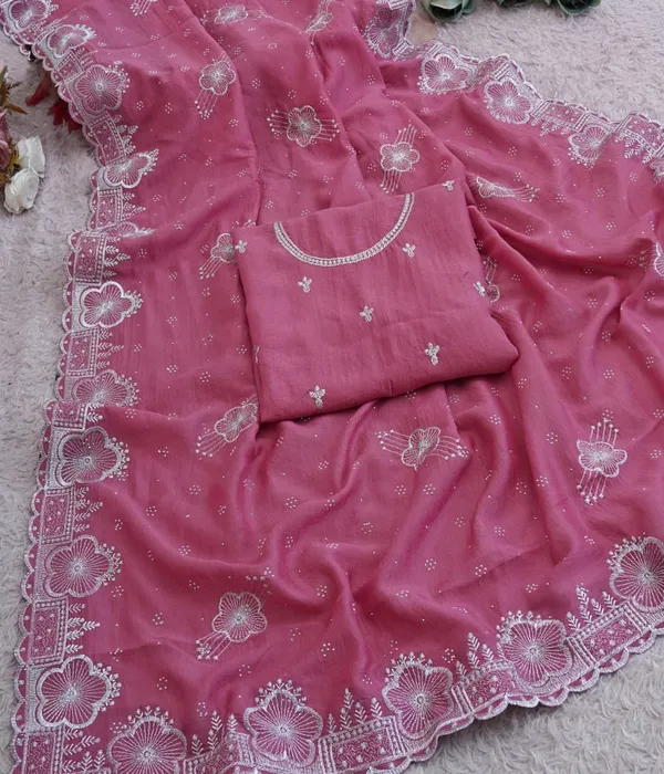 Pink_Vichitra_Premium_Saree_For_Women