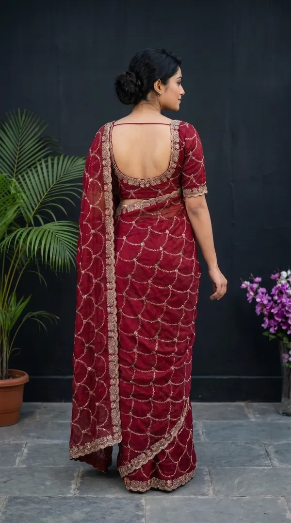 Maroon_Fandy_Satin_Premium_Saree_For_Women