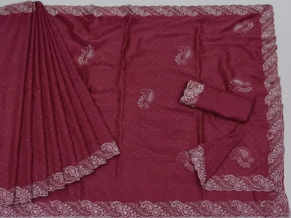 Deep_Wine_Chinon_Premium_Saree_For_Women