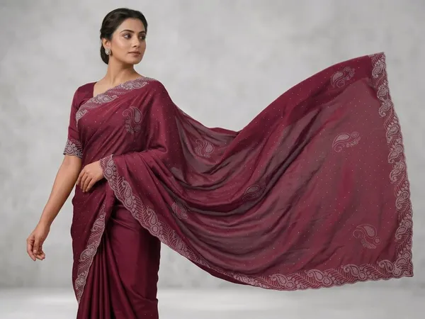 Deep_Wine_Chinon_Premium_Saree_For_Women