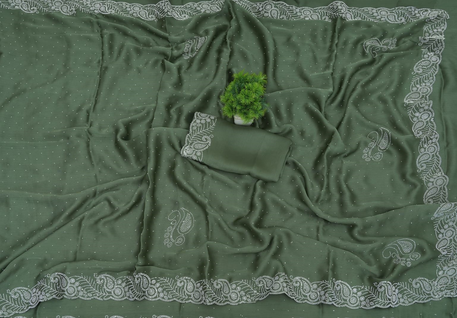 Pista_Green_Chinon_Premium_Saree_For_Women