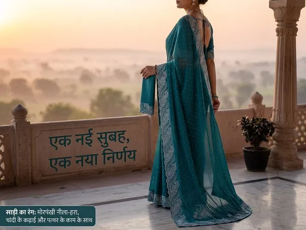 Teal_Blue_Chinon_Premium_Saree_For_Women