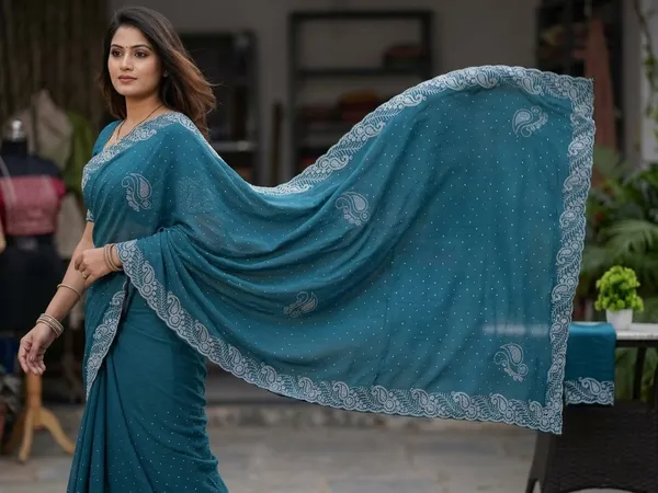 Teal_Blue_Chinon_Premium_Saree_For_Women