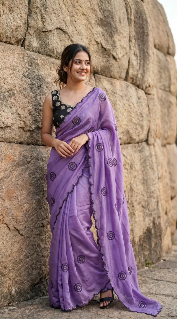 Purple_Chinon_Premium_Saree_For_Women