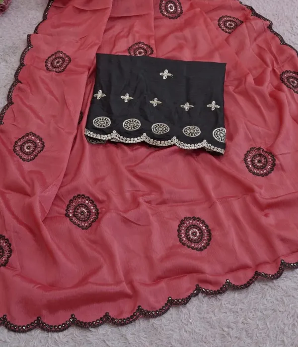 Red_Chinon_Premium_Saree_For_Women