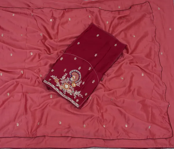 Orange_Chinon_Premium_Saree_For_Women