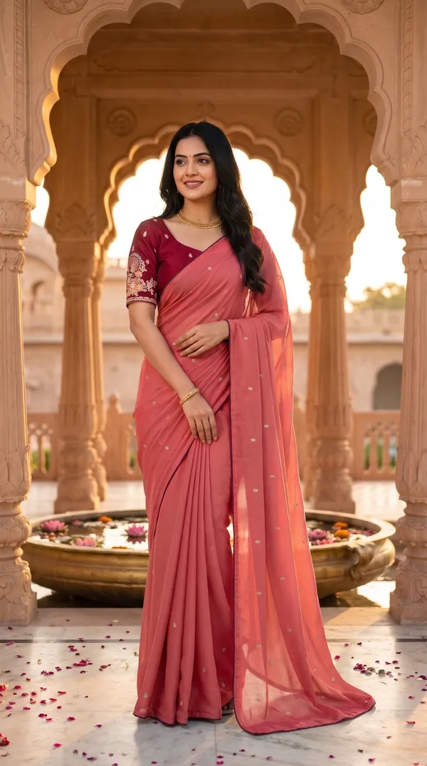 Orange_Chinon_Premium_Saree_For_Women