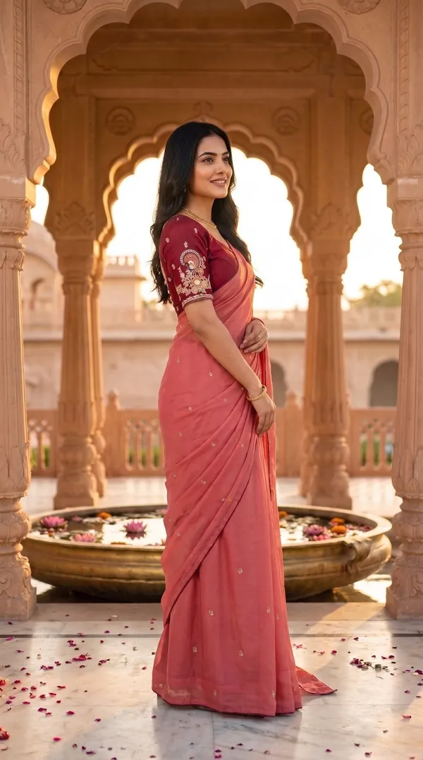 Orange_Chinon_Premium_Saree_For_Women