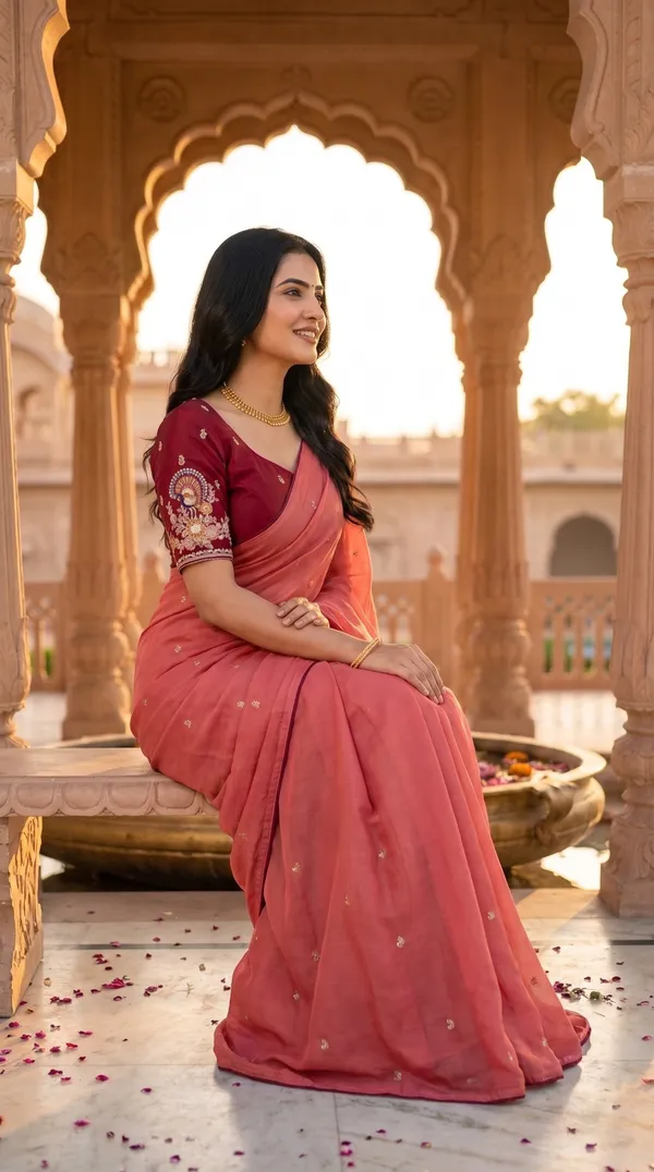 Orange_Chinon_Premium_Saree_For_Women